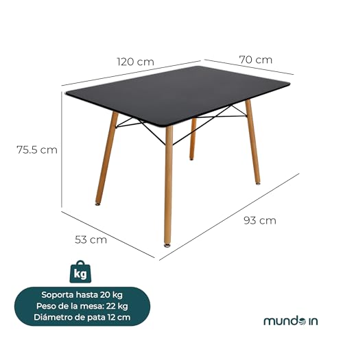 El Mejor Listado de Mesa de 6 Sillas más recomendados. 21 Mesa de 6 Sillas marca MUNDO IN MUEBLES (3)