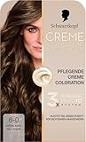 Schwarzkopf Creme Supreme, Pflegende Creme Coloration 6-0 Natürliches Hellbraun, intensive Haarfarbe mit 3x Bonding HaptIQ System, Colorationscreme mit 100% Grauabdeckung