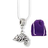 Dave The Bunny Chameleon Necklace | Chameleon Lizard Charm Snake Chain Pendant