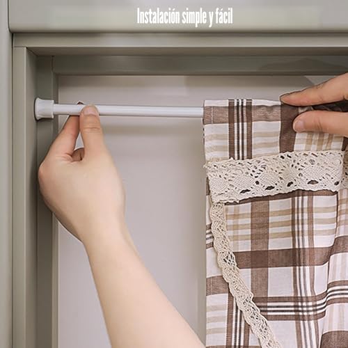 Miniatura 6 de Minnhua 6 Piezas Barras De Cortina A Presión De 40 70 Cm, Barra Para Cortinas Extensible Sin Taladrar, Barra Ajustable Para Cortinas, Extensible, Para Ventanas, Salón, Tienda, Armario