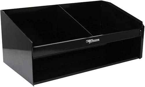 Miniatura 9 de Pit Posse 448, gabinete Helmet Bay de montaje doble, estantes de aluminio plateado, para remolque cerrado, organizador de almacenamiento para