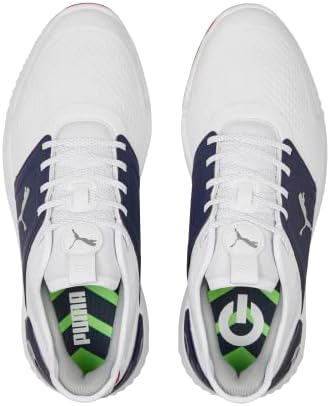 PUMA GOLF Men's Ignite Elevate Golf Shoe, Puma White-Puma Silver-Puma Navy, 11.5 Wide | Image 4