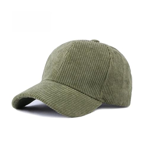 Gorra de béisbol de pana verde militar unisex ajustable