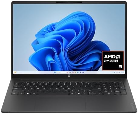 HP OmniBook 3 16 inch Laptop PC, 2K Touchscreen, AMD Ryzen 3 30, 8 GB RAM, 512 GB SSD, AMD Radeon 610M GPU, Windows 11 Home, Mica Silver, 16-by0299nr