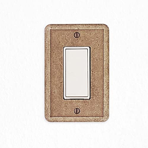 Questech Light Switch Cover, Single Rocker Wall Plate for Electrical Outlets, 1-Gang Single Decorator GFCI Switch Plates Standard Size, Decorative Tumbled Texture, Noche