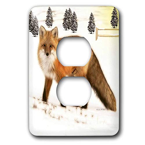 Bouchon de prise Fractalius Red Fox 2 cache prise mural 3dRose - 2