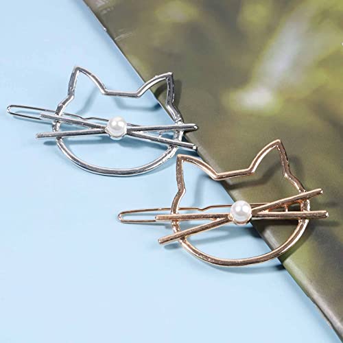 Yheakne Cat Hair Clip Barrette Silver Hair Barrette Pin Animal Hair Barrette Clips Decorative Hair Accessories For Women And Girls Cat Lover Gifts (Silver) #TOP5