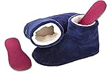 Snookiz Microwaveable Heated Slippers for Women, Size 10/11-Flannel Blue