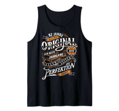 92 Años Original Alemán 92 Cumpleaños 2023 Nacidos En 1931 Camiseta sin Mangas