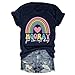 urwuic Happy Last Day of School Shirt Women Hooray for the Last Day Graphic Tees Summer Break Crewneck T-Shirt Tops Navy Blue