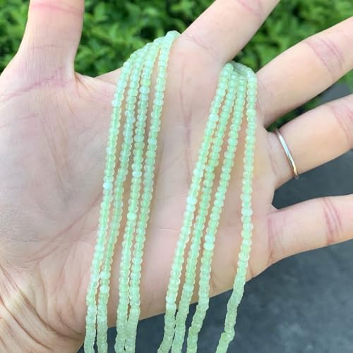 Adabele 13.5 Inch Natural Prehnite Green Quartz Gemstone 2.5mm Tiny Faceted Rondelle Spacer Stone Beads