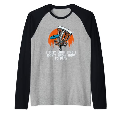 No sé cómo jugar al divertido Disc Golf Humor Golfer Camiseta Manga Raglan