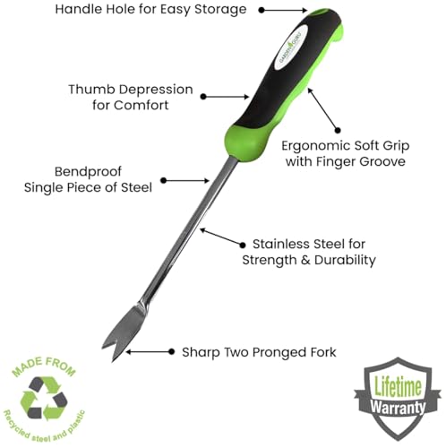 Garden Guru Dandelion Weeder Tool with Ergonomic Handle - Stainless Steel Weed Puller for Planting, Weeding, Flower and Vegetable Care in Lawn Garden Yard | Rust Resistant - Thumbnail 3