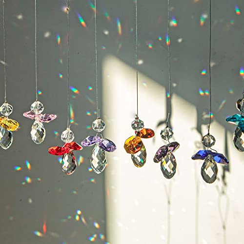 H&D Hyaline & Dora Crystal Guardian Angel Suncatcher Hanging Rainbow Maker Ball Prisms For Window (Multi-8Pcs) #TOP12