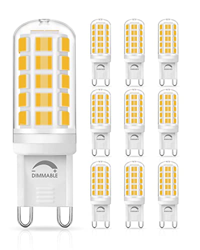 EvaStary G9 LED Lampe, 3W G9 LED Leuchtmittel,LED Birne G9 Ersetzt 40W G9 Halogenlampe, Warmweiß 3000K, 400 Lumens, mini lampadine a led G9 a 360 gradi,Kein Flackern, Dimmbar, G9 Glühbirne, 10er set