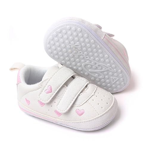 Image of GAISUMMI Baby Boys Girls Shoes Infant High-Top PU Leather Sneakers Newborn Crib Flats Non-Slip Rubber Sole Unisex Toddler Prewalkers