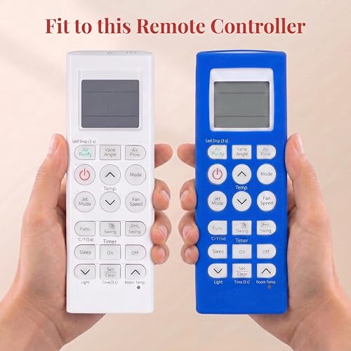 Image of SHOPOFLUX Silicone AC Remote Cover Compatible with LG AC Remote Full Wrap Protective Case with Lanyard [Remote NOT Included] (Blue)