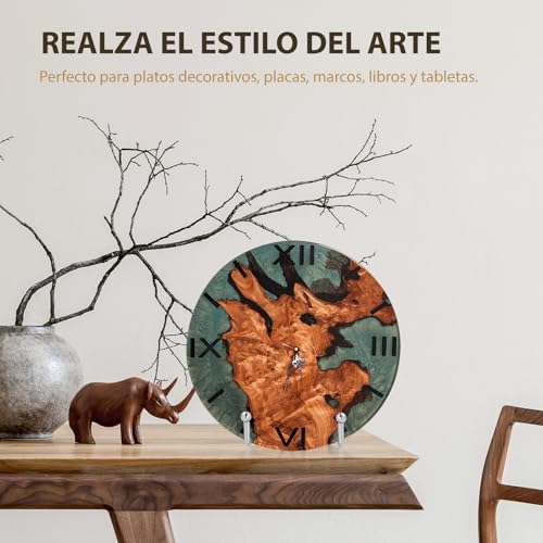 Miniatura 4 de Hchlqlz 4 Piezas Hierro Pantalla Soporte Plateado Hierro Caballete Para Fotos, Platos Decorativos,Bowl,Placas, Tablets,3 6 Pulgadas
