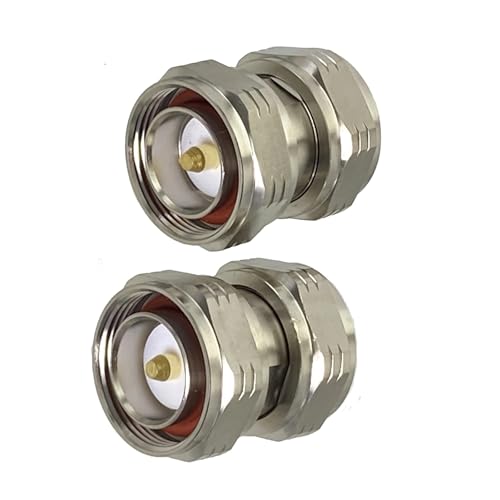 Adaptador conector 7/16 L29 DIN macho a 7/16 macho, convertidor coaxial RF recto de latón 2