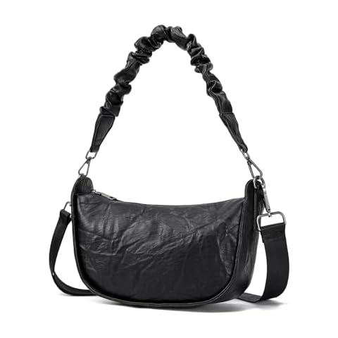 AOCINA Hobo Purses and Handbags for Women Trendy Shoulder Purse Crossbody Crescent Bags(Black) Cover