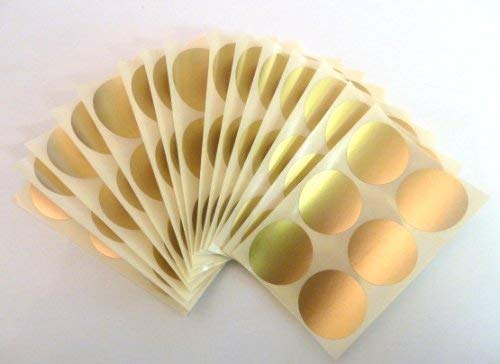 Lot de 90 étiquettes rondes de 33 mm de diamètre - Or mat - Autocollants avec code de couleur - Point colorés auto-adhésifs Cover