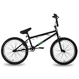 Hiland 20 Inch Kids Bike BMX Bicycles Freestyle for Boys Teenagers Black Green