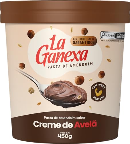 Pasta Amendoim Creme De Avelã La Ganexa com Whey Protein 450g