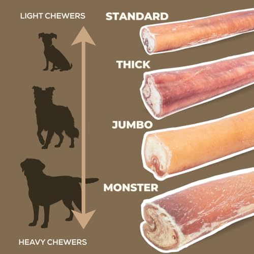 Bully Bunches Premium 6 Inch Standard Odor-Free Bully Sticks for Small to Medium Dogs & Puppies - Consistently Sized, Long Lasting Chews for Oral Care - All Natural, 100% Beef Dog Treats (5 Pack) - View 5