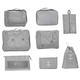 ifundom 8 piezas Cubos de Organización Impermeables para Maleta Bolsas de Tela para Viaje Organizador de Equipaje Resistente para Ropa Zapatos y Accesorios para Negocios y Vacaciones