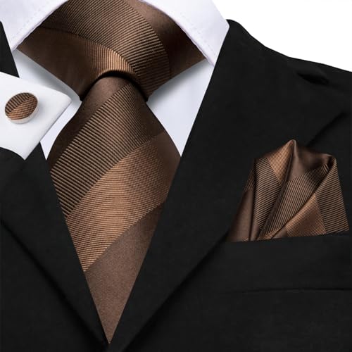 Image of Hi-Tie Men's Silk Ties Formal Woven Classic Necktie Pocket Square Cufflinks Lapel Pin Set Wedding Business