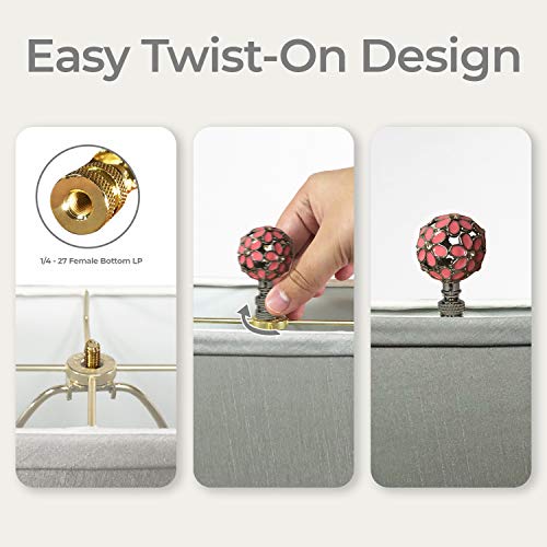 Royal Designs, Inc. Decorative Glamorous Daisies Finial For Lamp Shade, F-5101-Pnk-1, Pink #TOP6