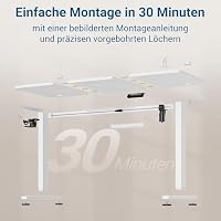 VFU Höhenverstellbarer Schreibtisch mit Speichertasten, 120 x 60 cm – Ansicht 8