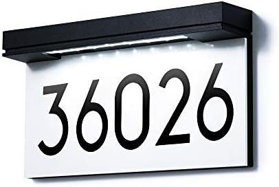 House Numbers Solar Powered, Address Plaques for House, LED Illuminated Waterproof Outside Address Sign 6000K Daylight White LED