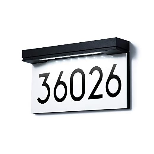 House Numbers Solar Powered, Address Plaques for House, LED Illuminated Waterproof Outside Address Sign 6000K Daylight White LED