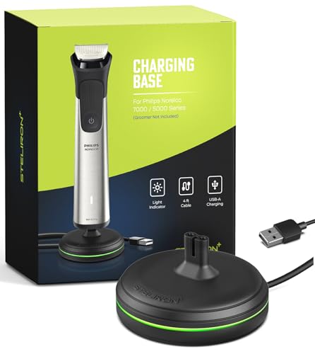 Charging Stand for Philips Norelco 7000/5000 Series Trimmer - Charger Dock with LED Light Indicator and USB Cable Compatible with Models MG7910, and MG5910