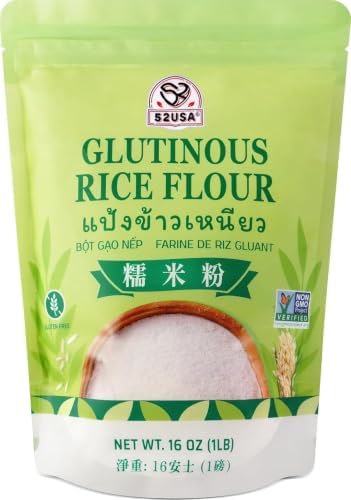 52USA Glutinous Rice Flour 16 Oz, 1 Pound (Pack of 1), Product of THAILAND