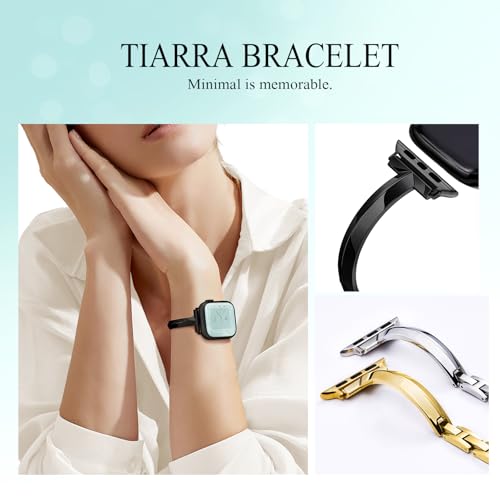 Image of Missair Thin Band Compatible with Apple Watch 38mm 40mm 41mm 42mm 44mm 45mm 46mm 49mm for Women, Slim Bracelet Designer Dressy Stainless Steel Metal Strap for iWatch Series 11 10 9 8 7 6 5 4 SE Ultra