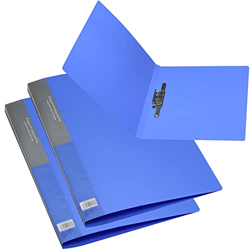 Acocony 11x17 Binder Ledger Size 11x17 Folders Punchless with Clamp Tabloid Folder Plastic Blue Pack of 2