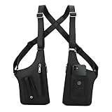 Uoocg Schulter/Unterarmtasche Herren Leder Diebstahlsicher Design mit Mehreren Taschen Und Verdeckten Verstellbaren Schultergurten (schwarz)
