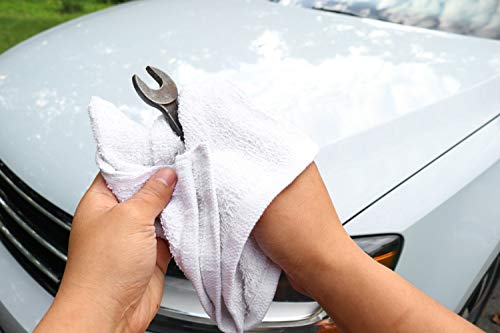 Arkwright Tt60 White Terry Mop Towels Bulk - (Pack Of 60) Absorbent And Quick Drying Cotton Cleaning Rags For Kitchen, Auto Shops, And Bar, 14 X 17 In, White #TOP2