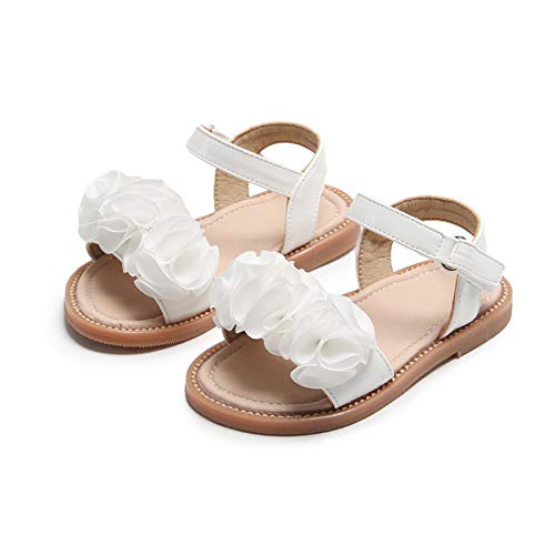 Felix & Flora Toddler Girl White Sandals Size 6 - Easter Flower Girl Dress Shoes Open Toe Little Kid Summer Flats #TOP7