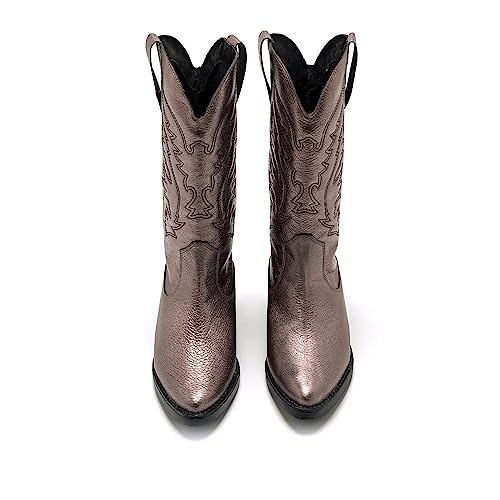 Mtng Para Mujer. 58964 Botas Teo Plateado Oscuro -Altura TacóN 5Cm- (37), Plata, 5 A 8Cm, Ninguno, Casual - 7