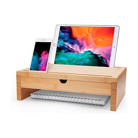 TickleBrick Mini Soporte de bambú con cajón y múltiples Compartimentos Cover
