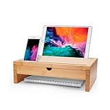 DOBLE EL ESPACIO DE SU ESCRITORIO: transforme su oficina en casa con este organizador de escritorio, agregue más espacio de almacenamiento y ordene todos sus accesorios y artículos de papelería. También funciona como soporte para monitor o portátil. También funciona como soporte para tableta, admite cualquier cosa de cualquier tamaño y posición, incluso PC, iMacs, impresoras e incluso televisores.