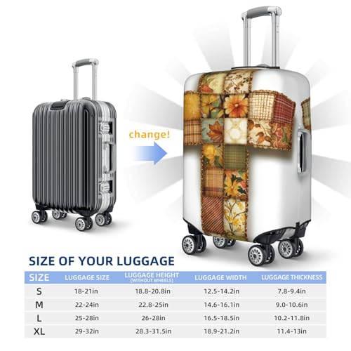 Gothic Cross Pieces Of Autumn Floral Patterns Elastic Travel Luggage Covers Dustproof Scratch-Resistant Suitcase Protector Fit 22-24 Inch4