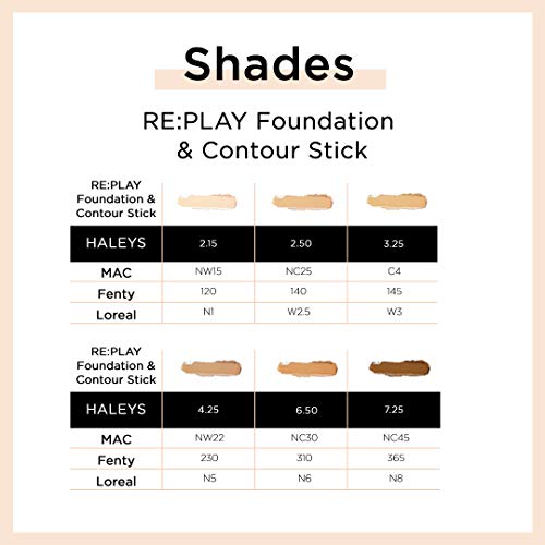 Haleys Re:play Foundation & Contour Stick (6.50) Vegan, Cruelty-Free 2-In-1 Cream Makeup Stick - Natural, Buildable Coverage For Full-Face Application Or Contour & Highlight #TOP1