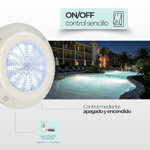 Miniatura 4 de Swimhome Foco Led Piscina Superficie 18w Luz Blanca Fría 6000k - Estanco Con Refuerzo De Resina Epoxy, Fácil Instalación Con Cruceta Estándar Ø29cm 12v Ac - Ideal Para Sustitución Y Obra Nueva