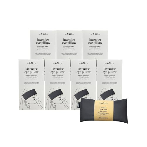 The Asli Co. [7 Packs] 2 in 1 Hot & Cool Therapy Handmade Eye Pillow (Charcoal Grey) Filled with 100% Natural Organic Flax Seeds & Lavender - Soothing and Calming Scent for Relaxation & Deep Sleep