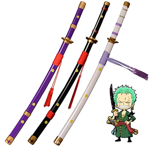 KOGUMA One Piece Roronoa Zoro Cosplay Wooden Yama Enma Swords Replica Props 103.5cm (Black)