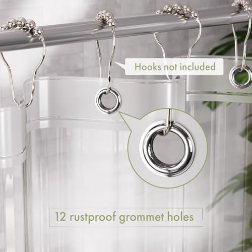 AmazerBath Shower Curtain Liner, 72x72 Clear Shower Curtain Liner, Waterproof Plastic Shower Liner, Cute Lightweight PEVA Shower Curtain for Bathroom with 3 Magnets and 12 Rustproof Metal Grommets - 2